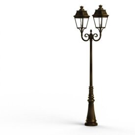 Avenue 3 08 | zweiflammige Standleuchte auf klassischem Mast.